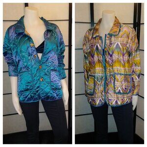 70's Vintage Reversible Silk Quilted Kimono Jacket